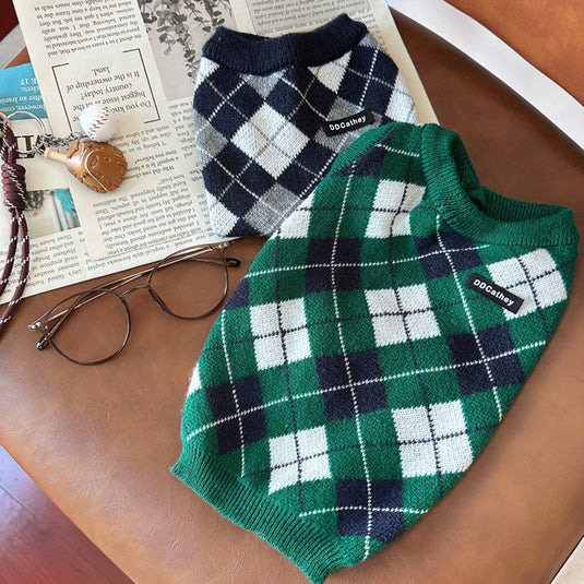 Christmas Plaid Dog Sweater