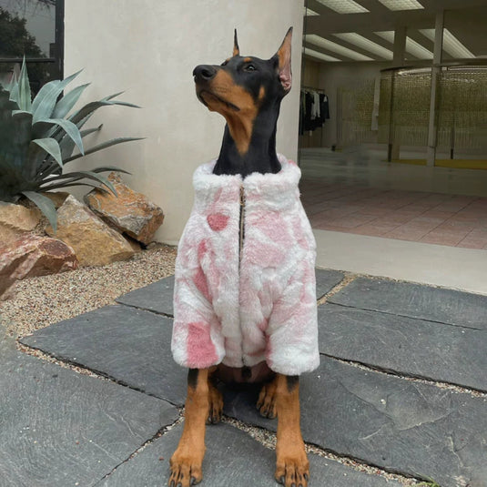 Pink Fluffy Jacket for Large Dog