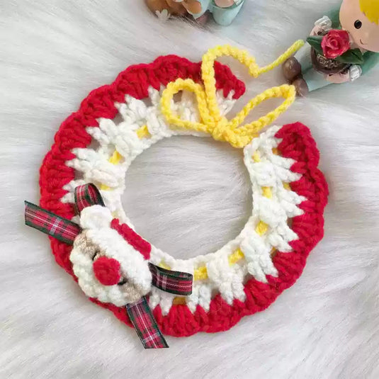 Crocheted Christmas Pet Collar