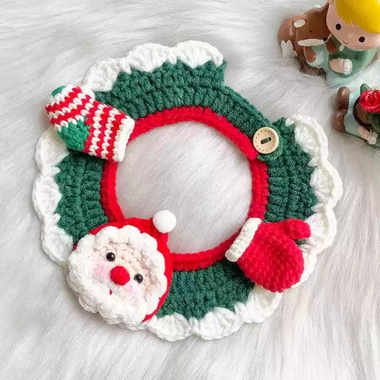 Crocheted Christmas Pet Collar