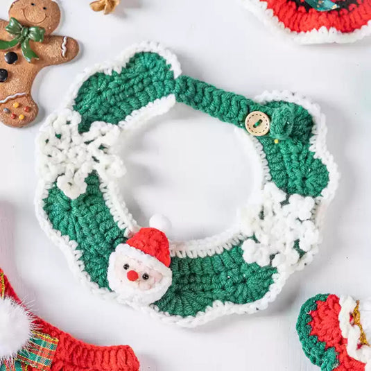 Crocheted Christmas Pet Collar