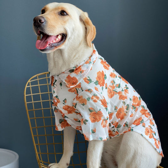 Floral Hawaiian Shirt For Large Dog