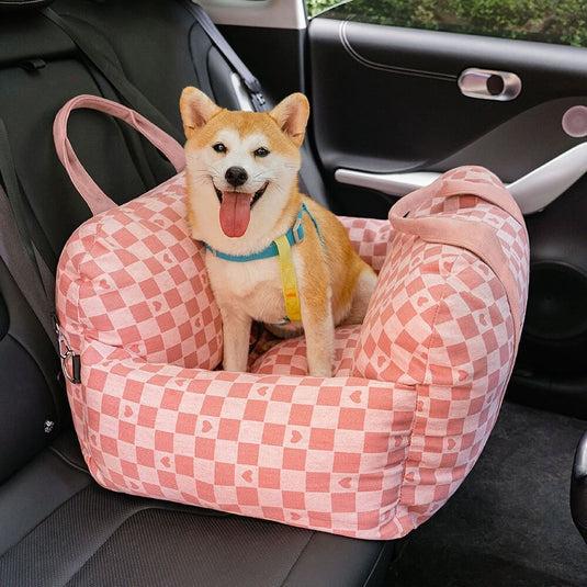 Blue Heart Dog Car Seat