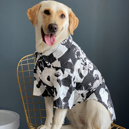 Panda Hawaiian Shirt For Large Dog