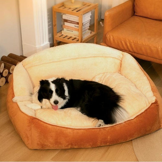 Brown Large Thick Spine Protection Dog Cushion Bed