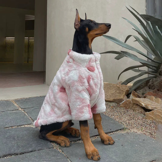 Pink Fluffy Jacket for Large Dog