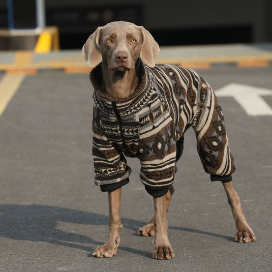 Dark Native Pattern Large Dog Jacket