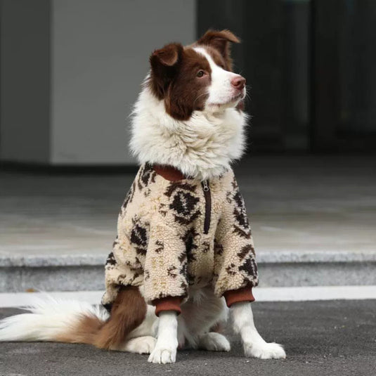 Native Pattern Sherpa Fleece Large Dog Jacket