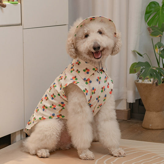 Summer Colorful Flower Shirt For Large Dog