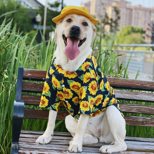 Sunflower Hawaiian Shirt For Large Dog