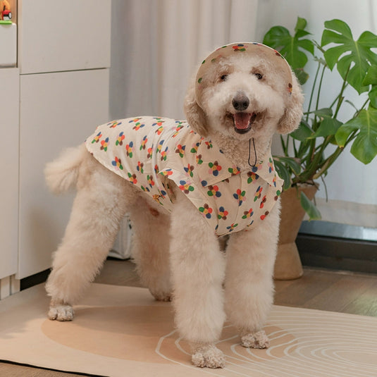 Summer Colorful Flower Shirt For Large Dog