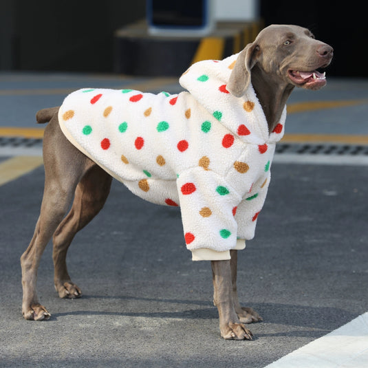 Dot Pattern Large Dog Hoodie