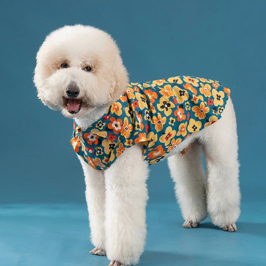 Summer Yellow Flower Shirt For Large Dog