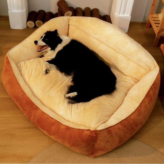 Brown Large Thick Spine Protection Dog Cushion Bed