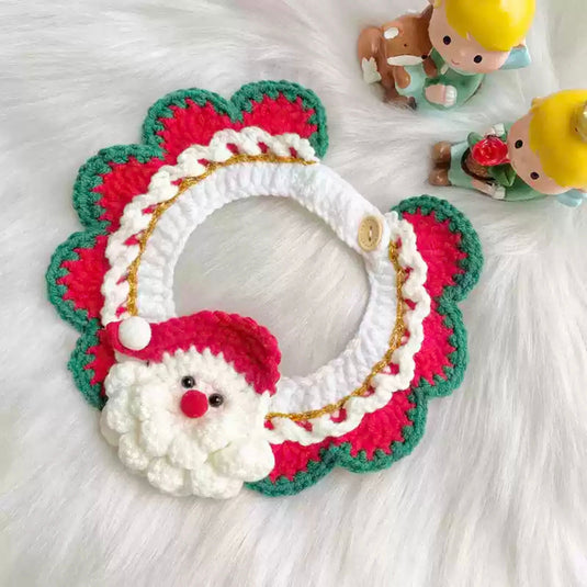 Crocheted Christmas Pet Collar