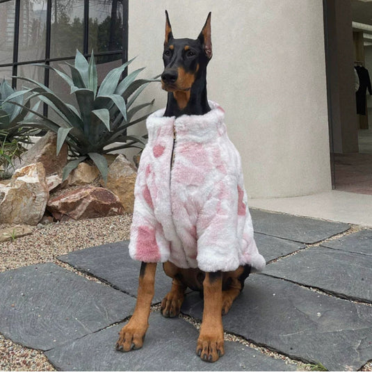 Pink Fluffy Jacket for Large Dog