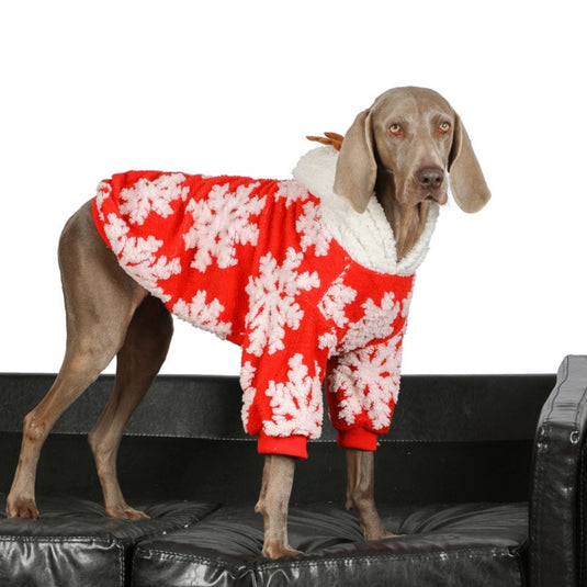 Xmas Snowflake Hoodie for Large Dogs