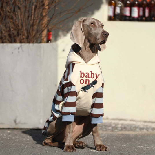 Stripe Baby On Hoodie For Large Dog