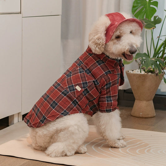 Retro Plaid Shirt For Large Dog