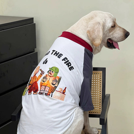 Around The Fire - Camping Shirt For Large Dog