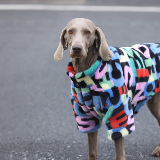 Fluffy Colorful Jacket for Large Dog