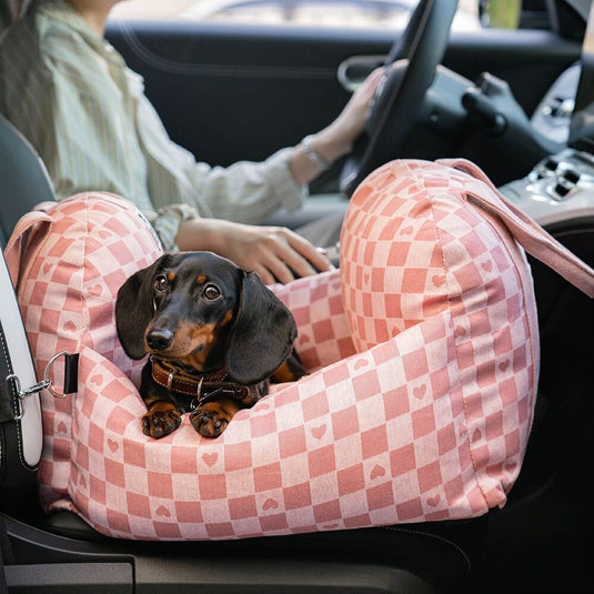 Blue Heart Dog Car Seat