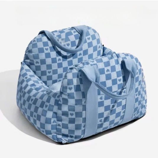 Blue Heart Dog Car Seat