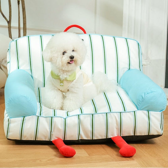 Striped Calming Dog Sofa for Small Dog