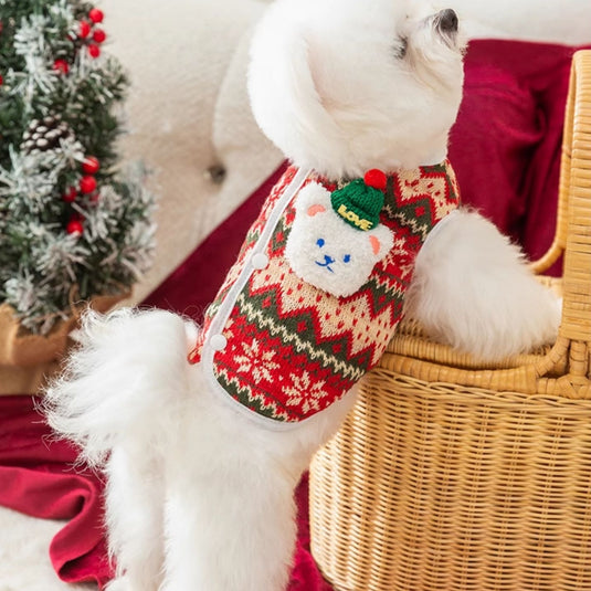 Christmas White Bear Sweater for Dog