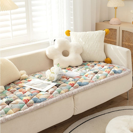 Patchwork Floral Puff Protective Couch Cover