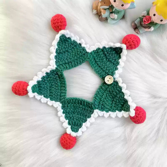 Crocheted Christmas Pet Collar