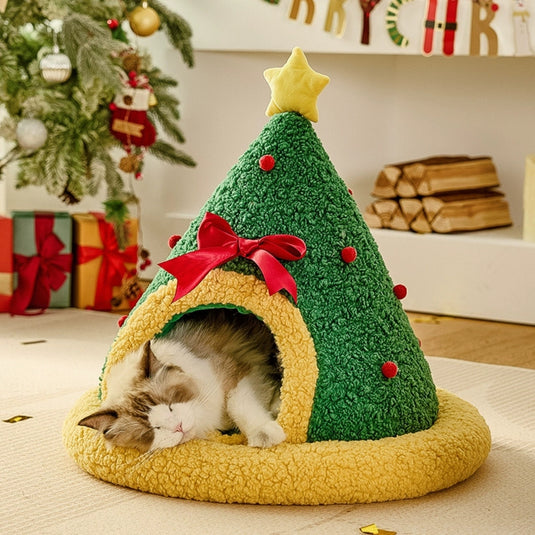 Christmas Tree Bed for Small Dogs and Cats