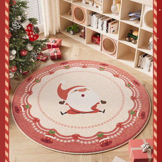 Christmas Thick Soft Multi-Purpose Non-Slip Decorative Home Round Rug