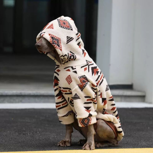 Native Pattern Large Dog Hoodie