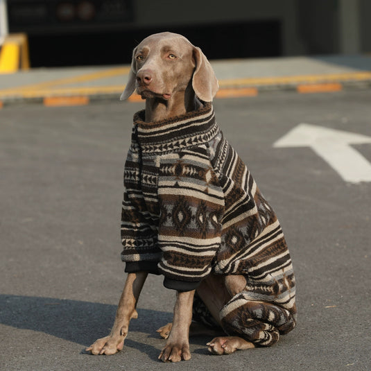 Dark Native Pattern Large Dog Jacket