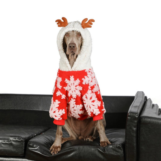 Xmas Snowflake Hoodie for Large Dogs