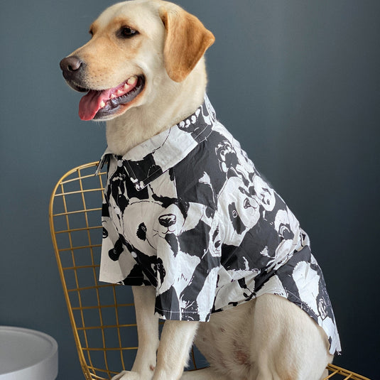 Panda Hawaiian Shirt For Large Dog