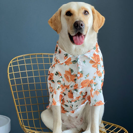 Floral Hawaiian Shirt For Large Dog