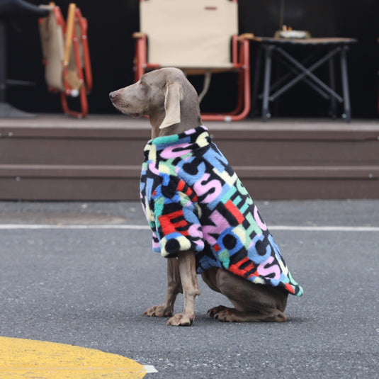 Fluffy Colorful Jacket for Large Dog