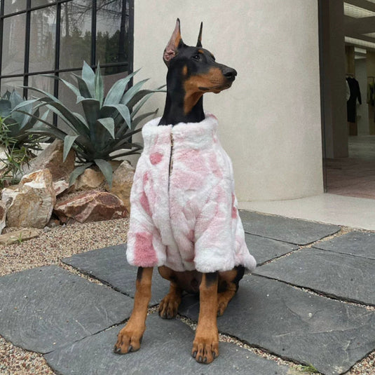 Pink Fluffy Jacket for Large Dog