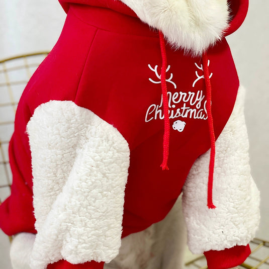 Christmas Reindeer Large Dog Hoodie