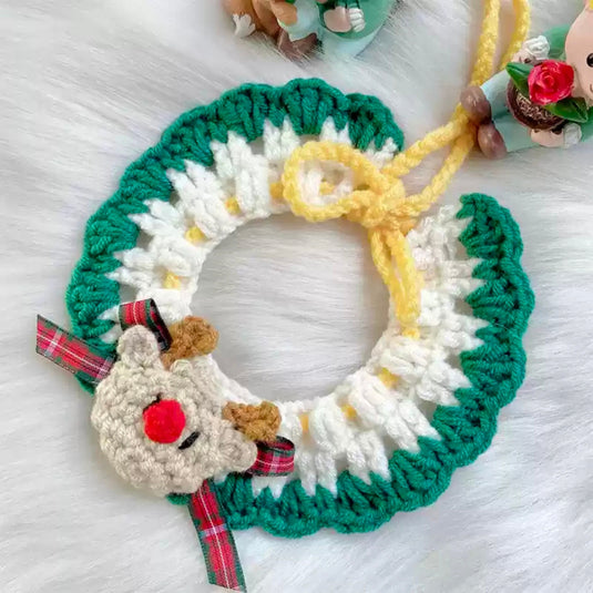 Crocheted Christmas Pet Collar