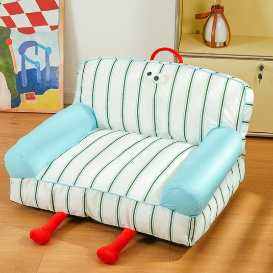 Striped Calming Dog Sofa for Small Dog