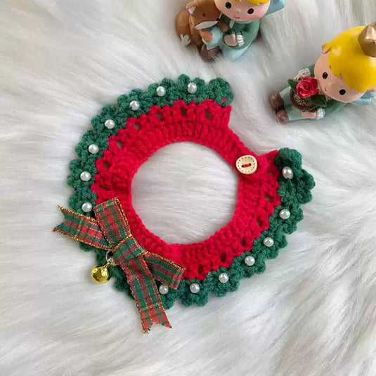 Crocheted Christmas Pet Collar