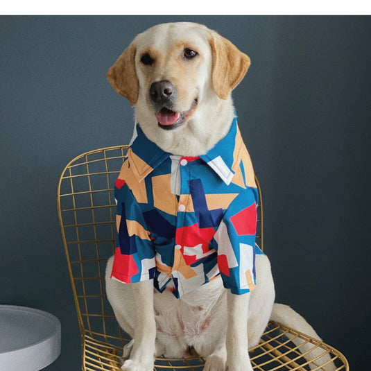 Geometric Hawaiian Shirt For Large Dog