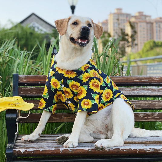 Sunflower Hawaiian Shirt For Large Dog