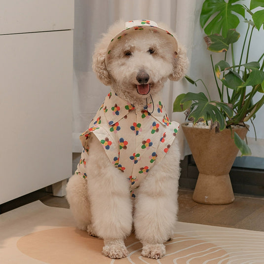 Summer Colorful Flower Shirt For Large Dog