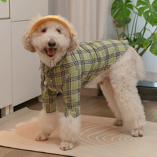 Retro Plaid Shirt For Large Dog