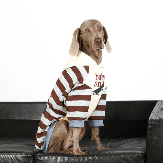 Stripe Baby On Hoodie For Large Dog