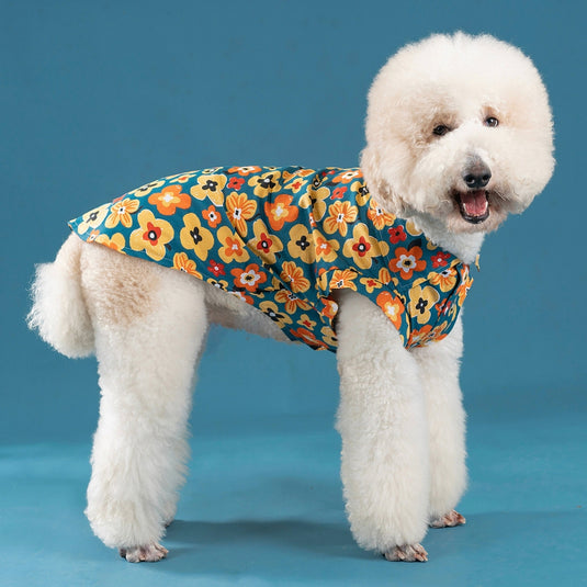 Summer Yellow Flower Shirt For Large Dog